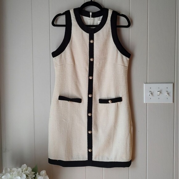 Petal & Pup Dresses & Skirts - Petal N Pup Just Me Blythe Black And Cream White Sleeveless Tennis Dress Medium